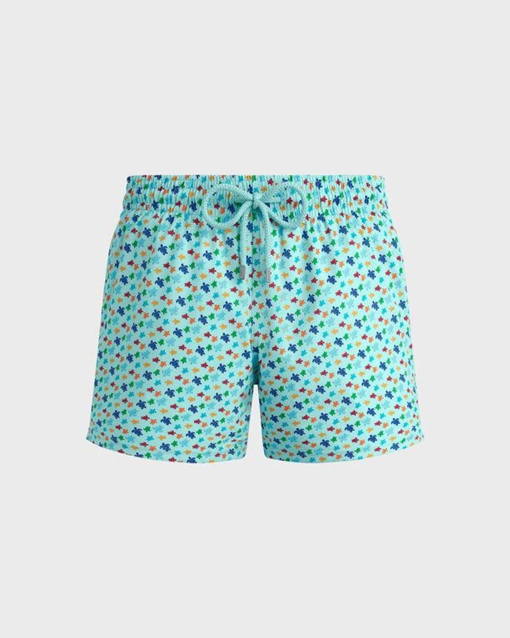 Vilebrequin Blue Stretch Short Swim Trunks Micro Ronde Des Tortues Rainbow for men