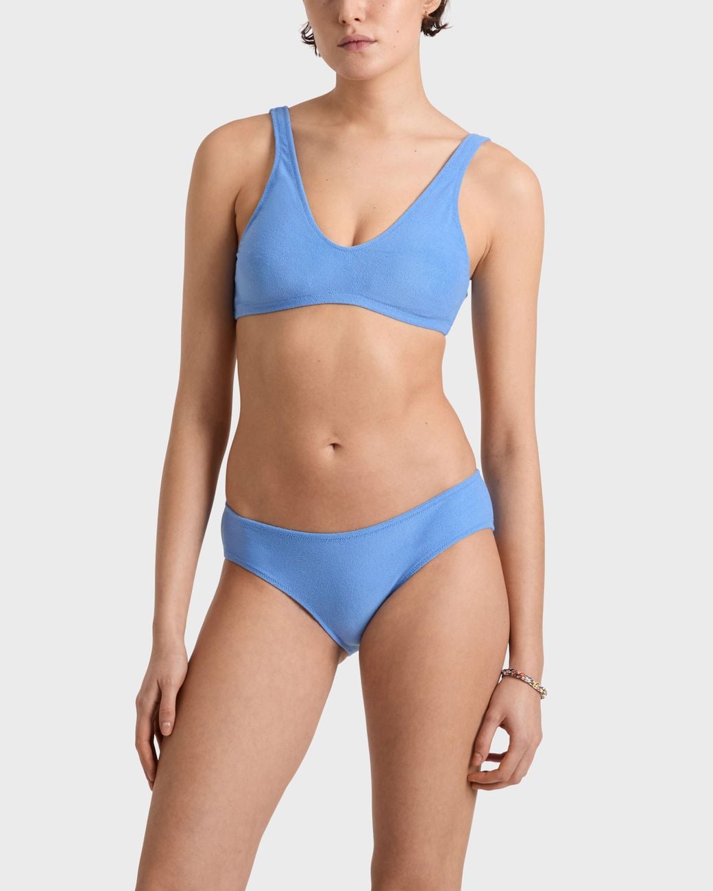 Vilebrequin Blue Terry Bikini Bottom Solid