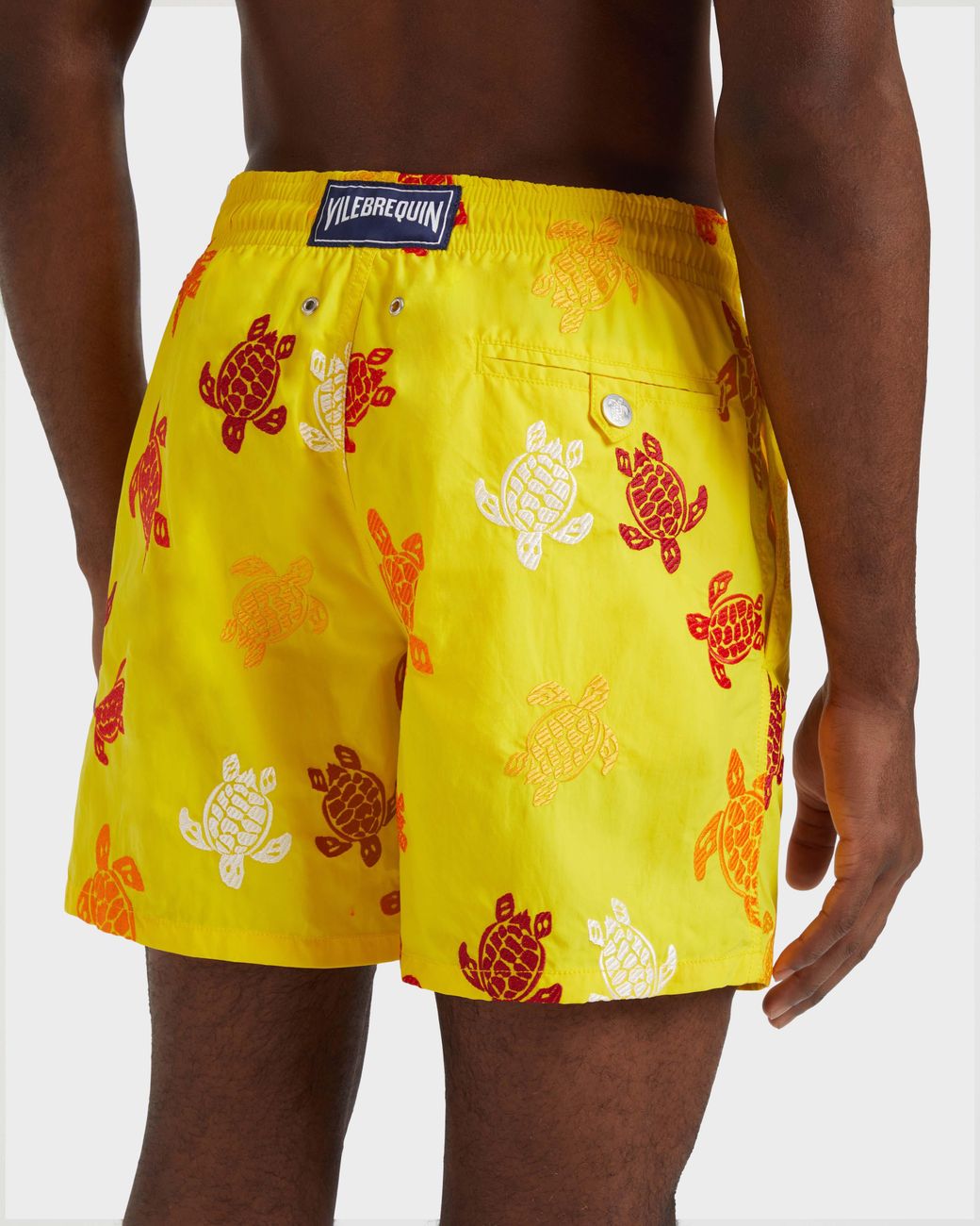 Vilebrequin Yellow Swim Shorts Embroidered Tortue Multicolore for men