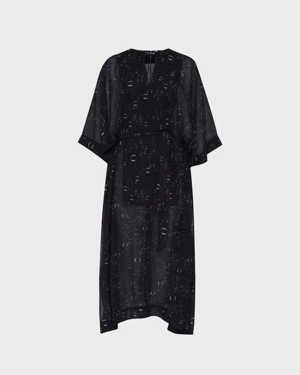 Vilebrequin Long Crêpe Georgette Kaftan Bubble 3d - Kaftan - Louane - Black - Size Osfa
