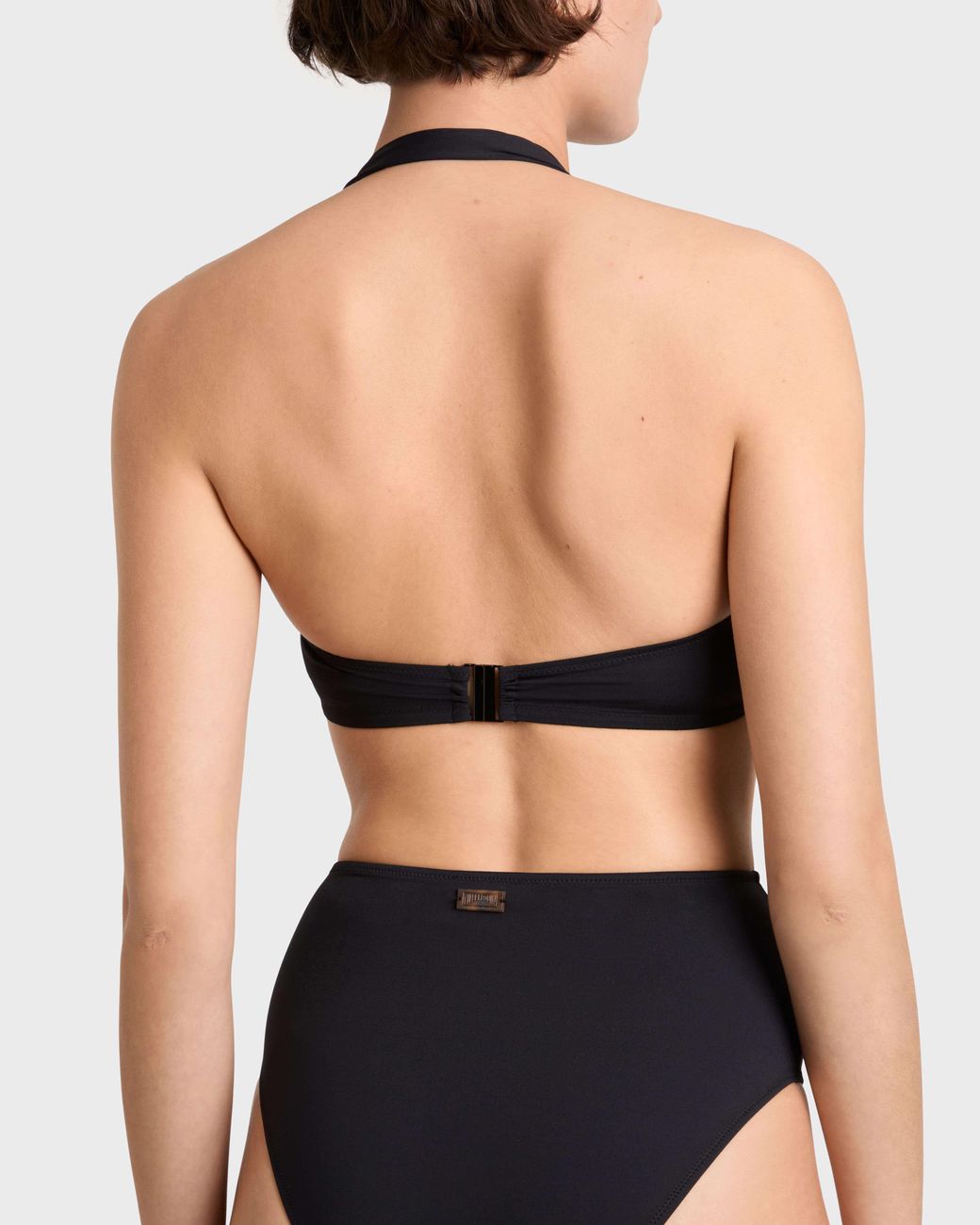 Vilebrequin Black Graphic Neckline Bikini Top Solid