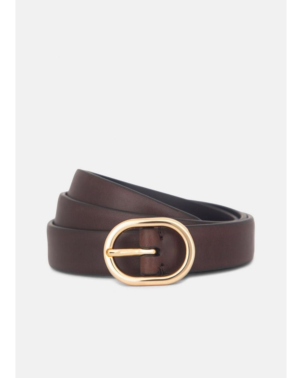 Vince Red 20Mm Spazzolato Leather Belt