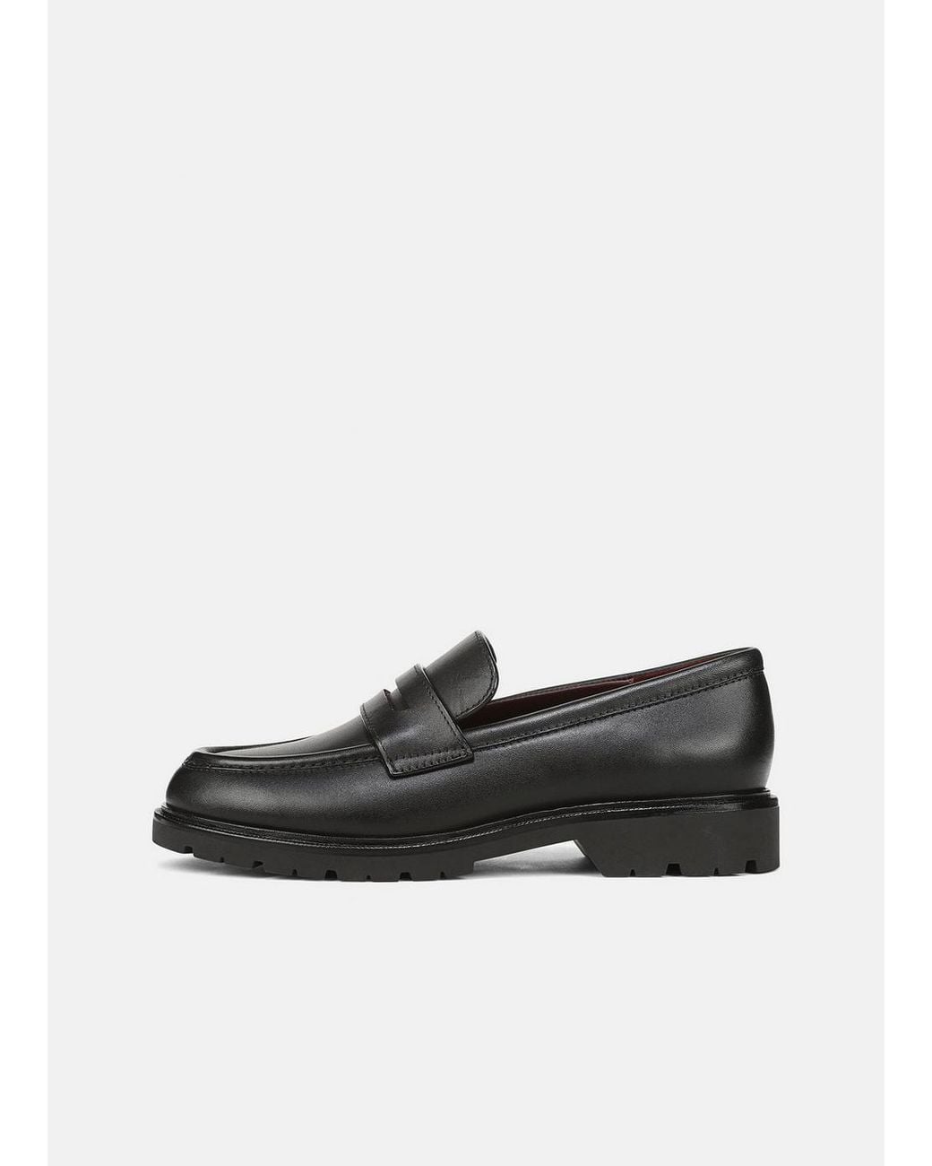 Vince Black Siena Leather Lug-Sole Loafer