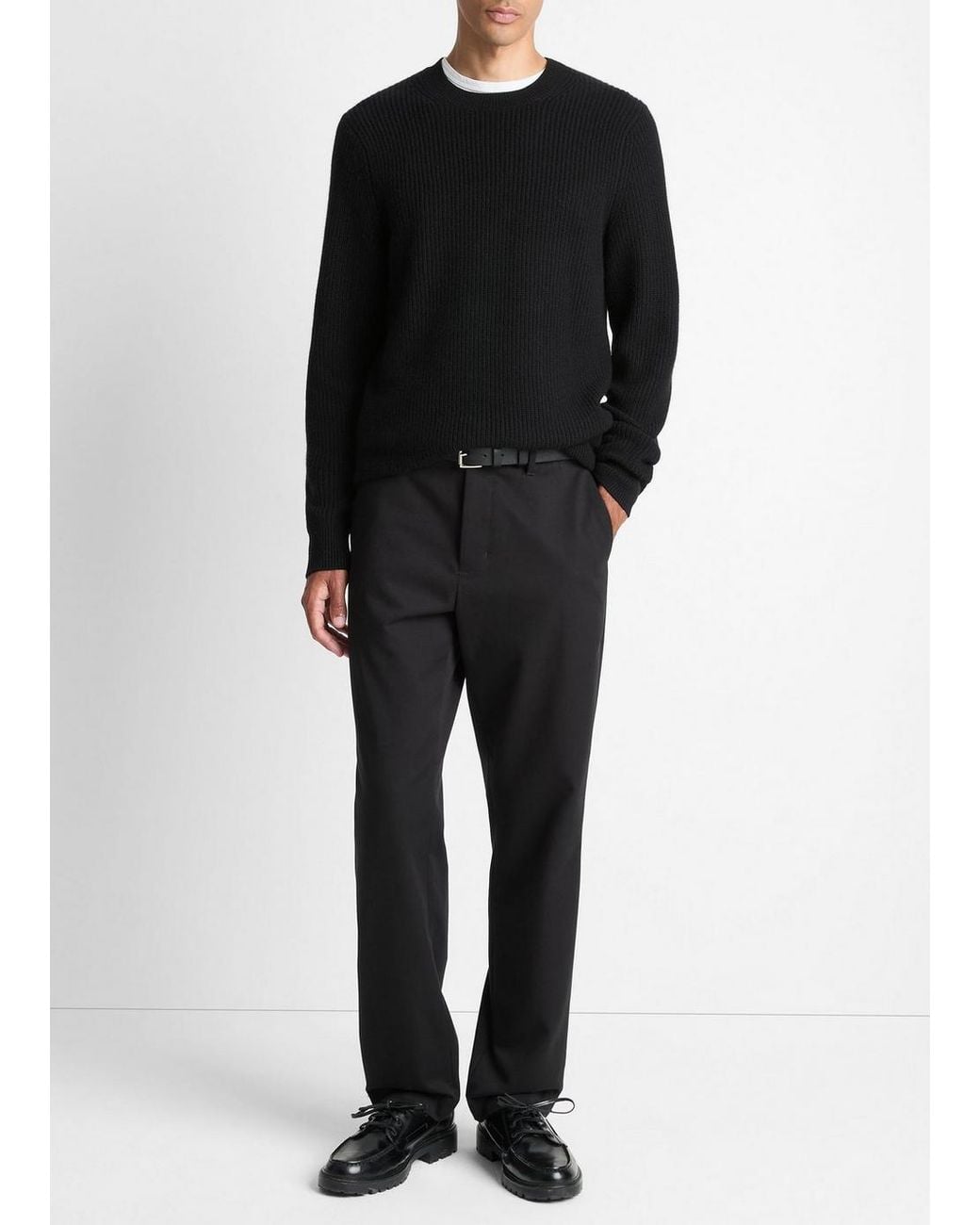 Vince Black Owen Athletic Cotton Officer Chino for men