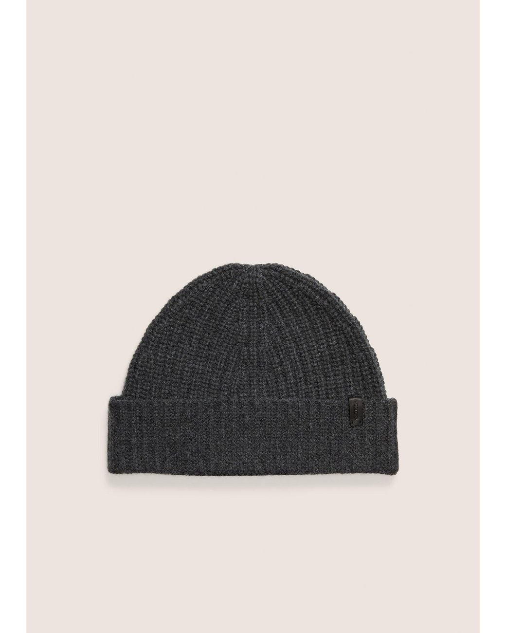 Vince Black Cashmere Shaker-Stitch Beanie for men