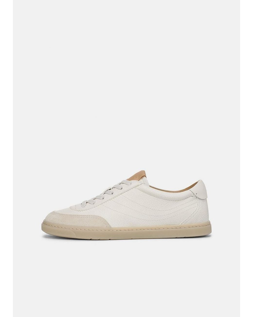 Vince White Palm Leather & Suede Sneaker