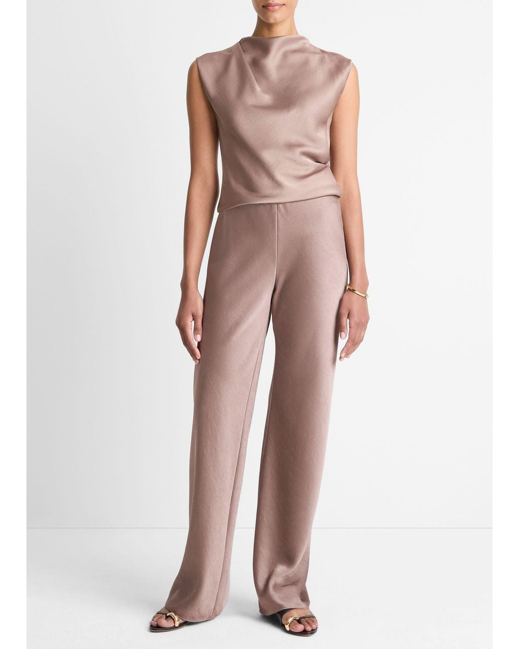 Vince Red Fluid Satin Bias Pant
