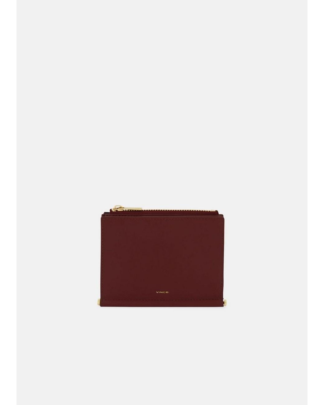 Vince Red Toggle Bar Leather Bifold Wallet