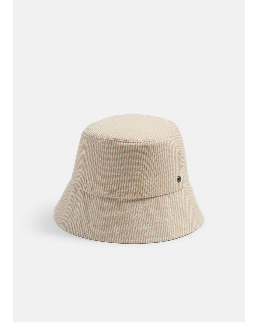 Vince Natural Stripe Cotton Canvas Bucket Hat
