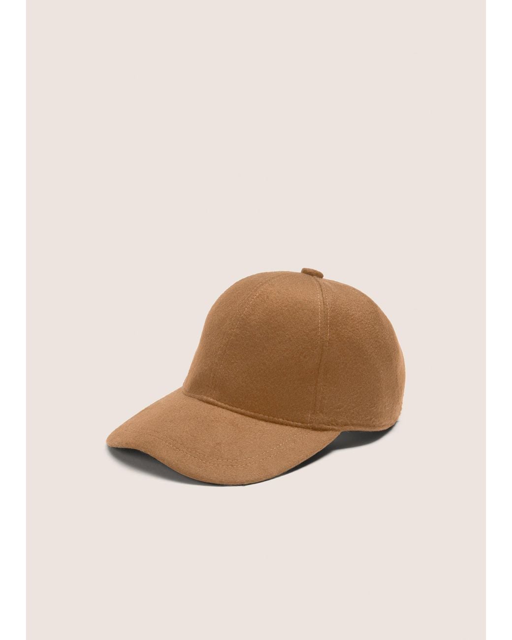 Vince Natural Leather-Trim Cashmere Baseball Cap