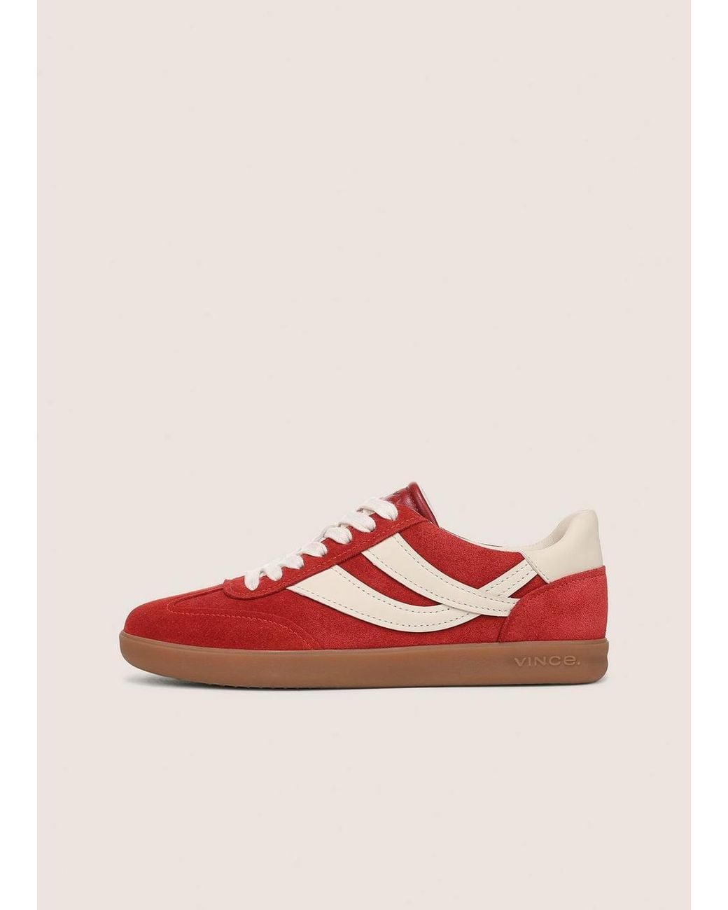 Vince Red Oasis Suede & Leather Sneaker
