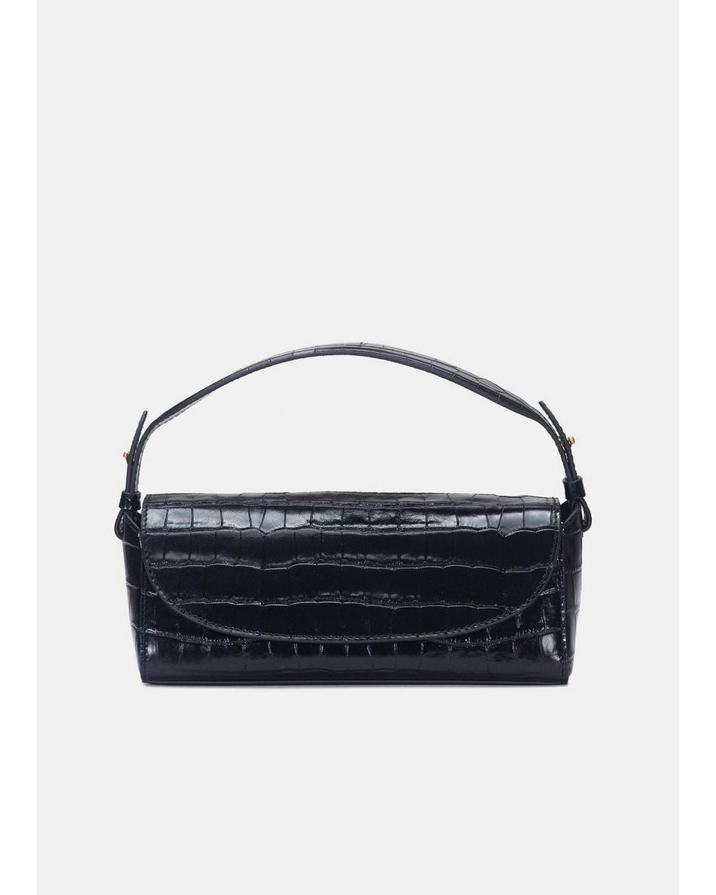 Vince Blue Sabrina Croc-Embsed Leather Mini Top-Handle Bag