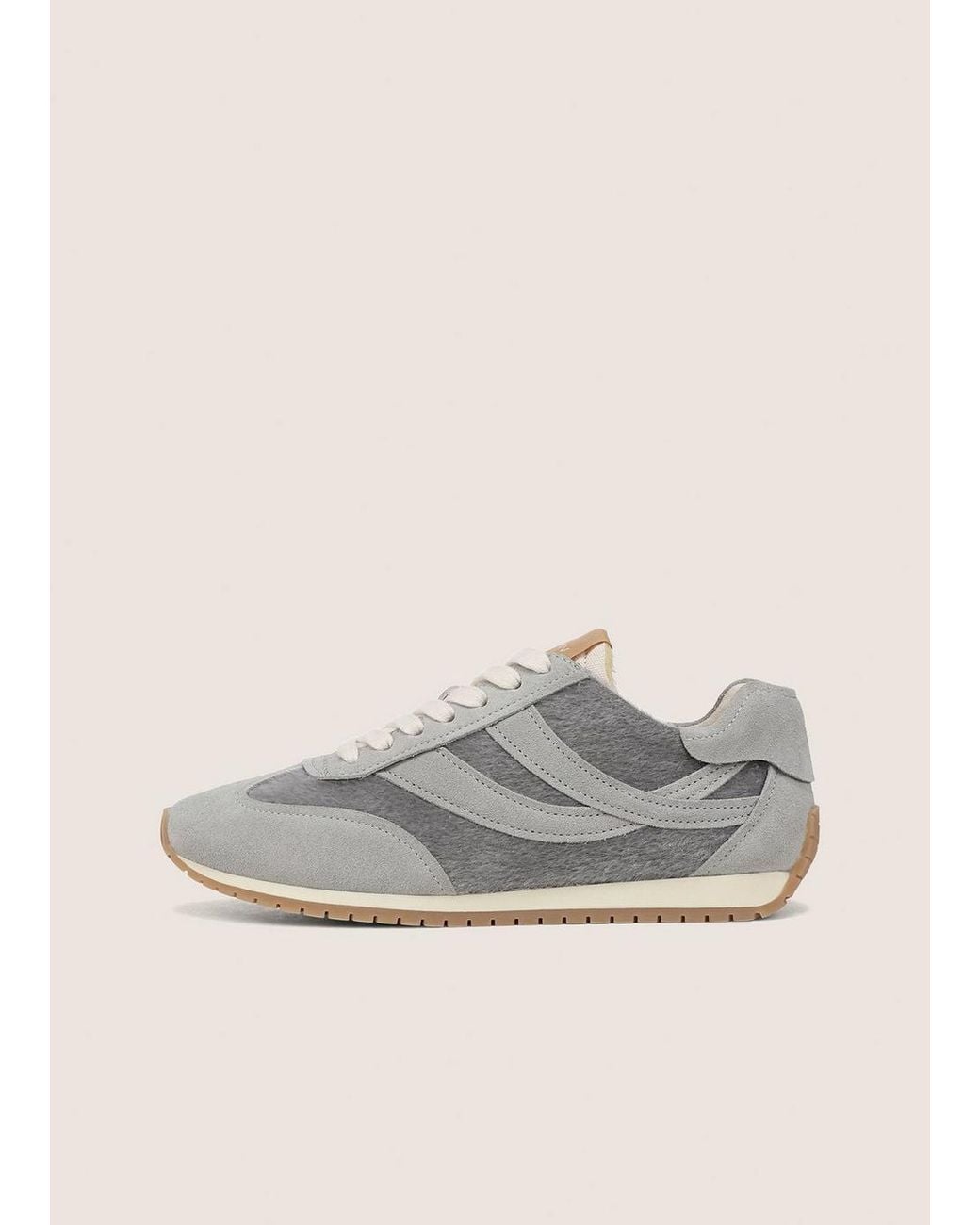 Vince Gray Oasis Suede & Brushed Fabric Runner Sneaker