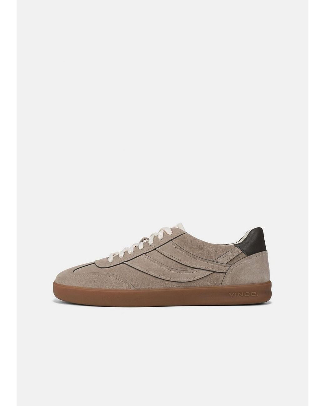 Vince White Oasis Contrast-Edge Suede & Leather Sneaker for men