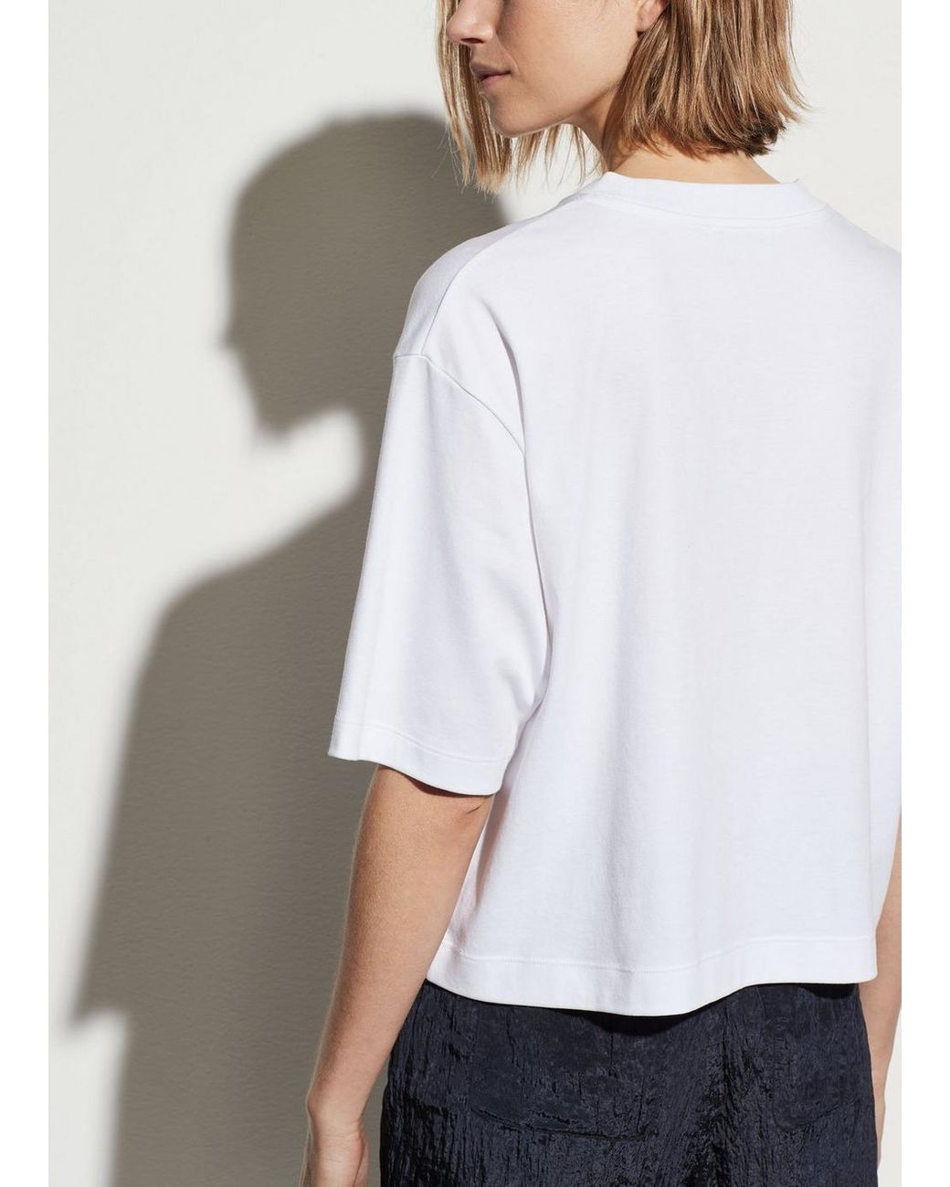 Vince Cotton Wide Sleeve Crop Tee in 