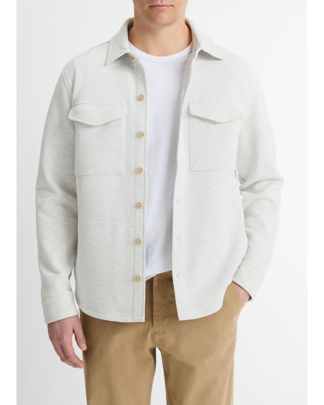 Vince Natural Double-knit Pique Shirt Jacket for men