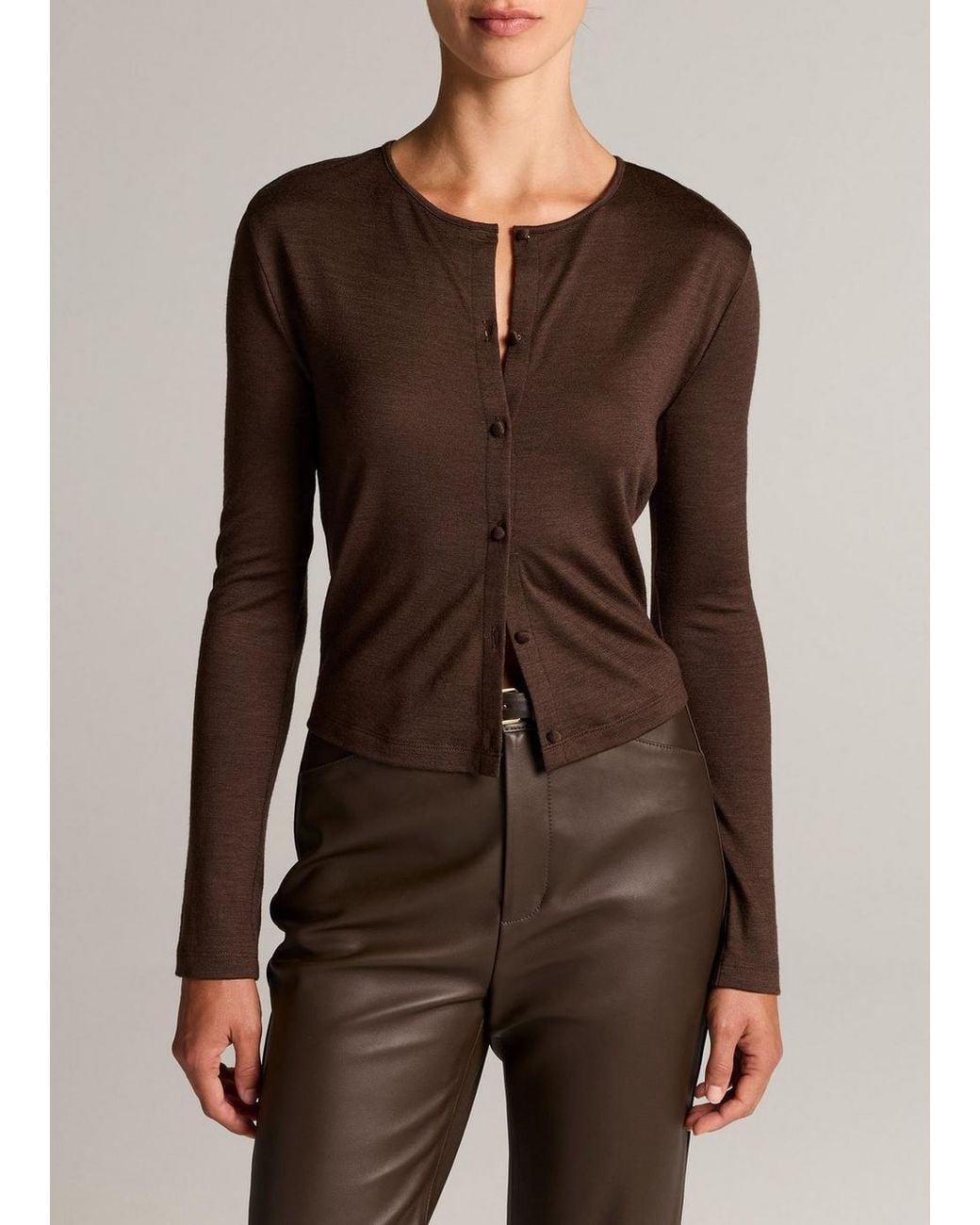 Vince Brown Fine Wool Cardigan