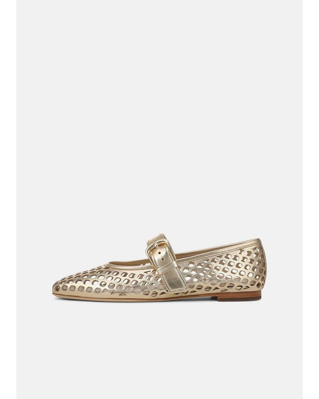 Vince White Daniela Perforated Leather Mary Jane Flat
