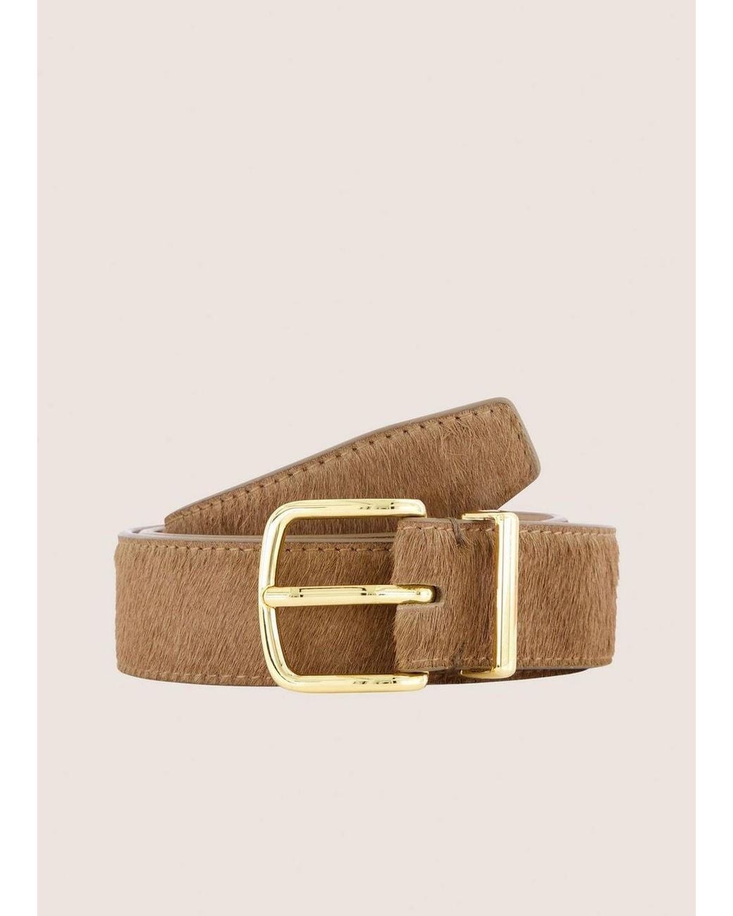 Vince Natural Kaia 32Mm Calf Hair Metal-Loop Belt