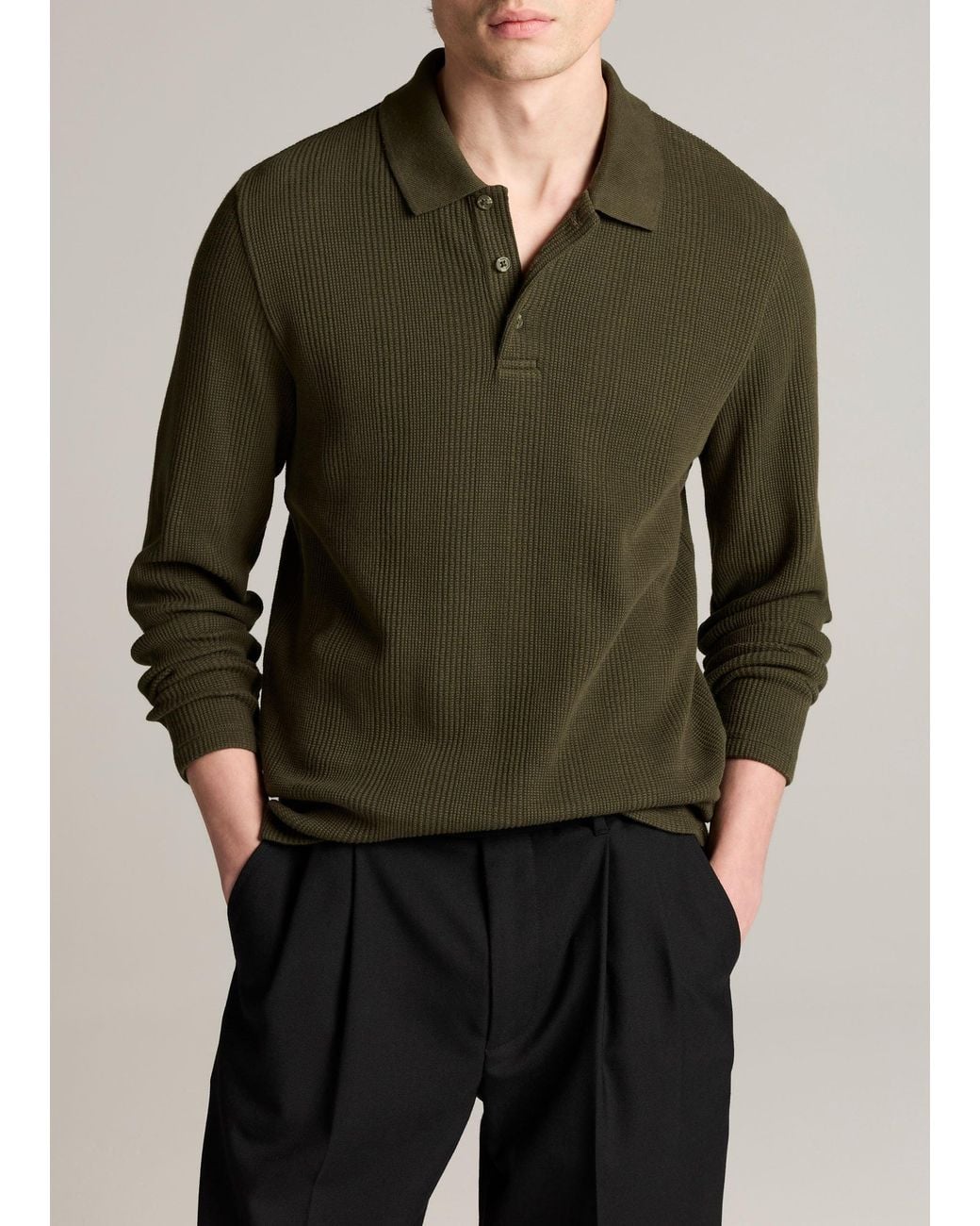 Vince Green Variegated Cotton Polo Shirt for men