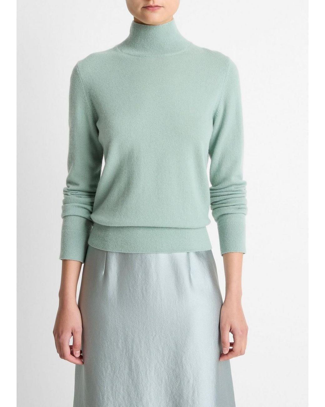 Vince Green Cashmere Turtleneck Sweater