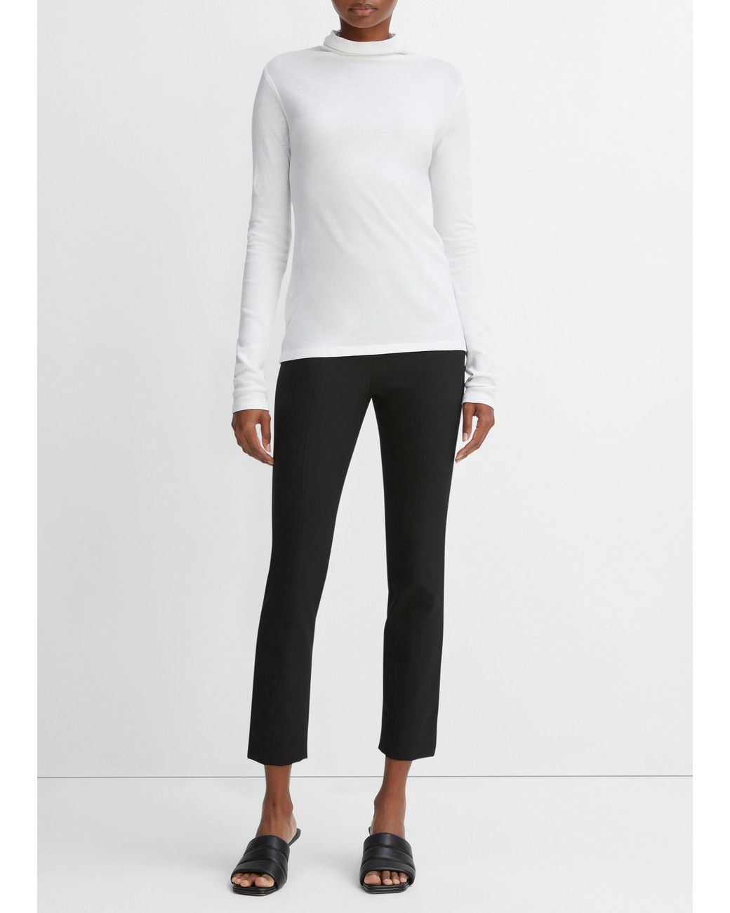Vince White Essential Long Sleeve Turtleneck