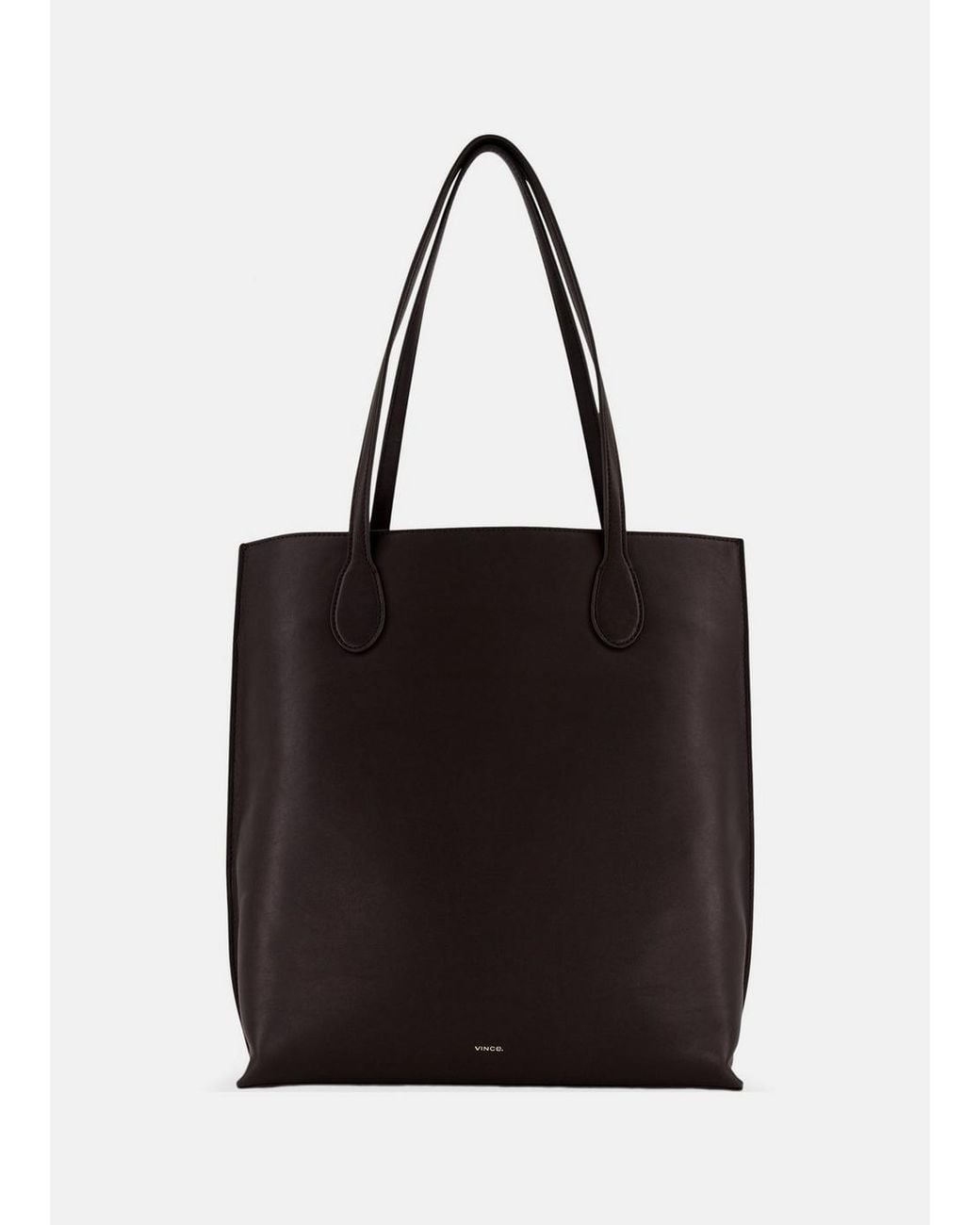 Vince Black Athene Nappa Leather Tote