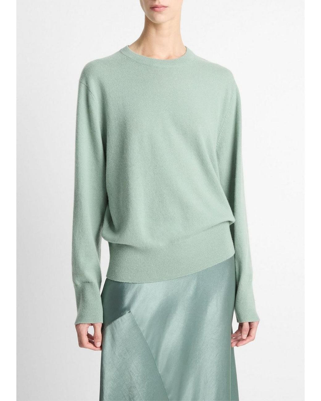 Vince Green Cashmere Crew Neck Sweater