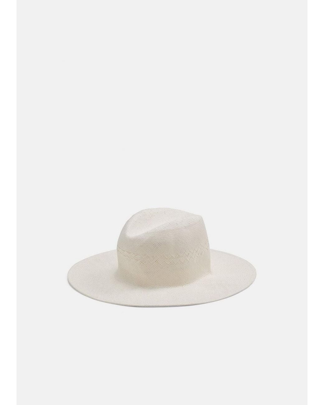 Vince White Packable Straw Fedora, Bell, Size S/m