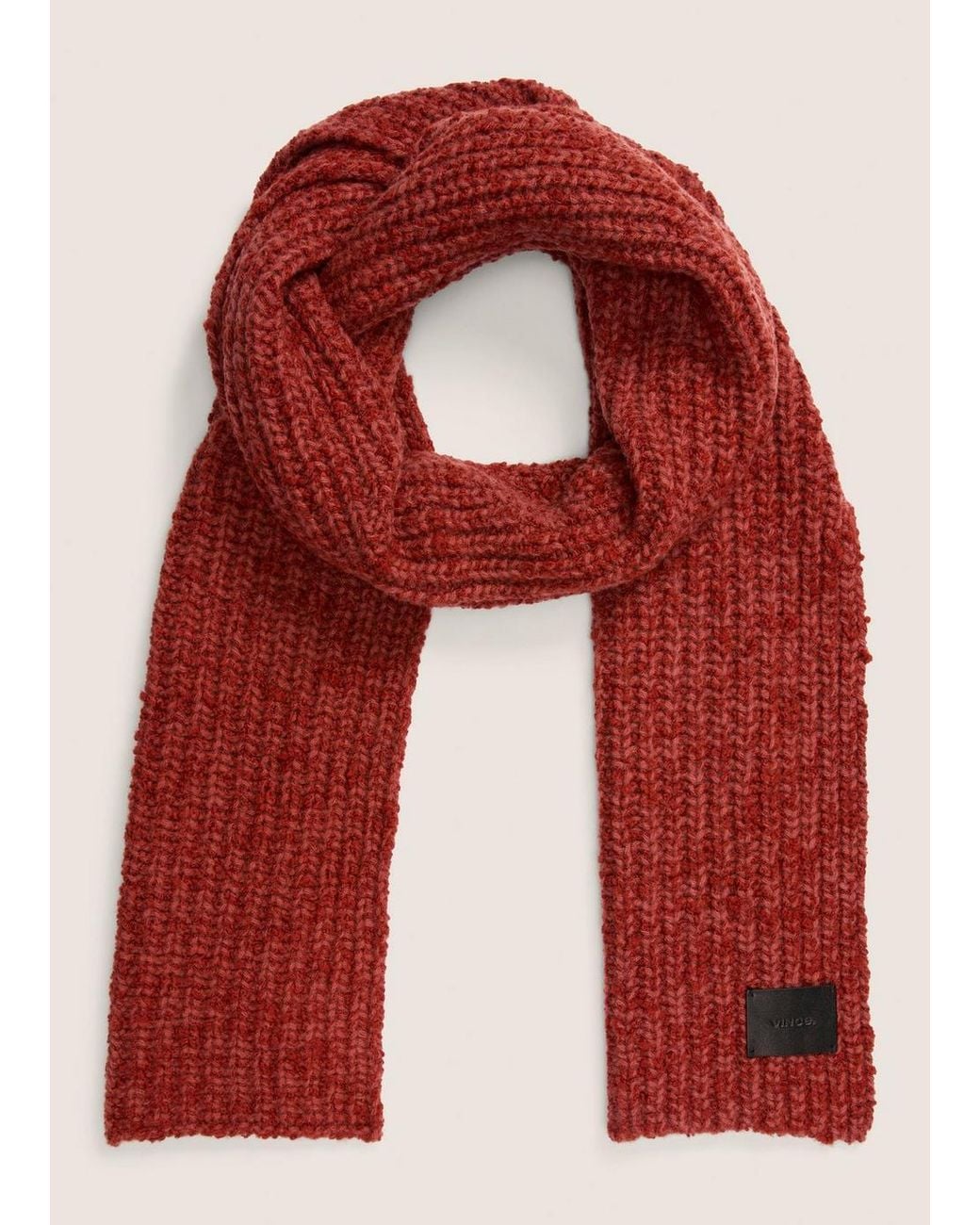 Vince Red Macro-Bouclé Merino Wool-Blend Scarf for men