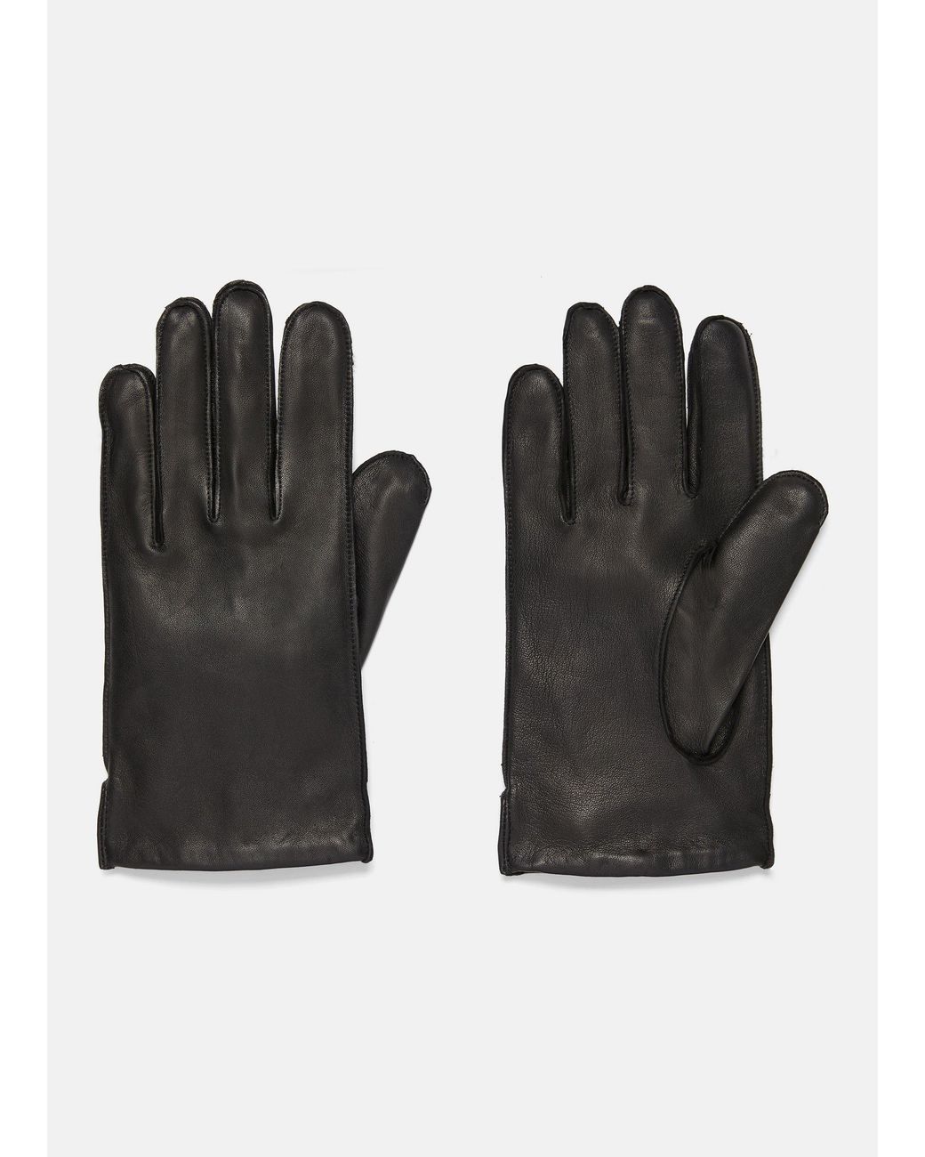 Vince Black Classic Cashmere-Lined Leather Glove for men