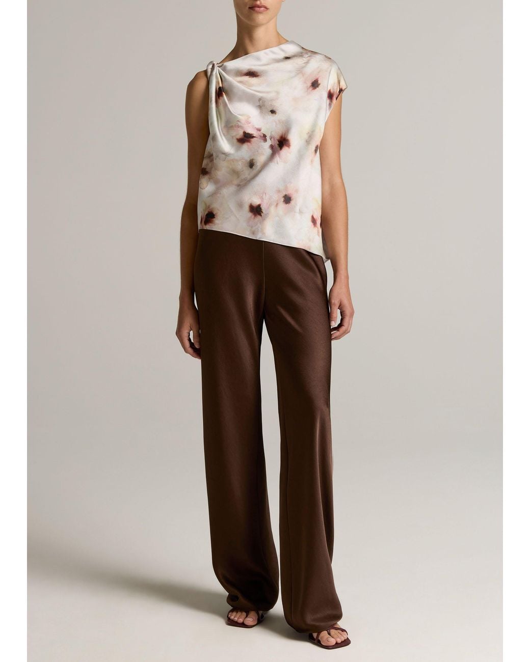 Vince Brown Fluid Satin Bias Pant