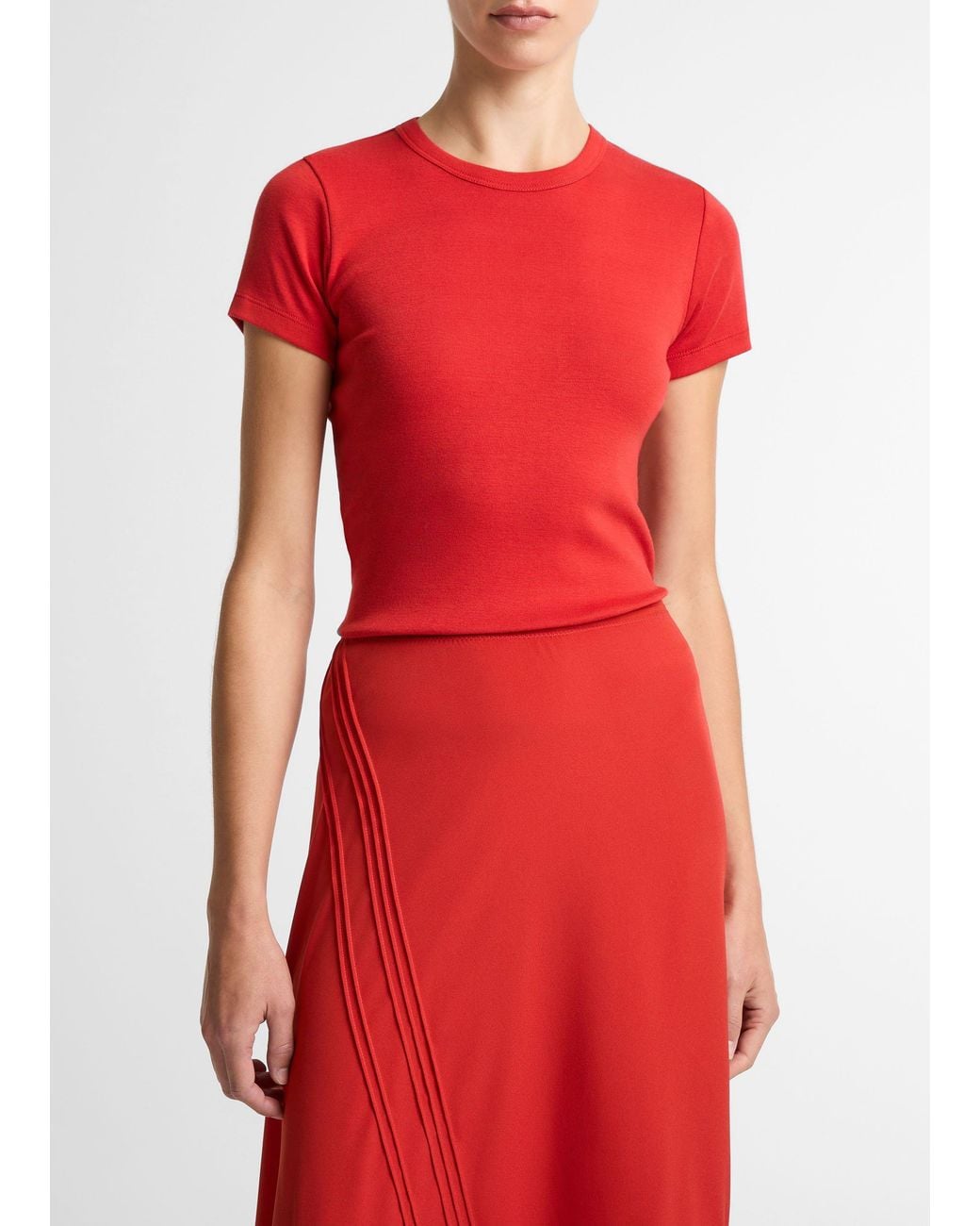 Vince Red Pima Cotton-Blend '90S Shrunken T-Shirt