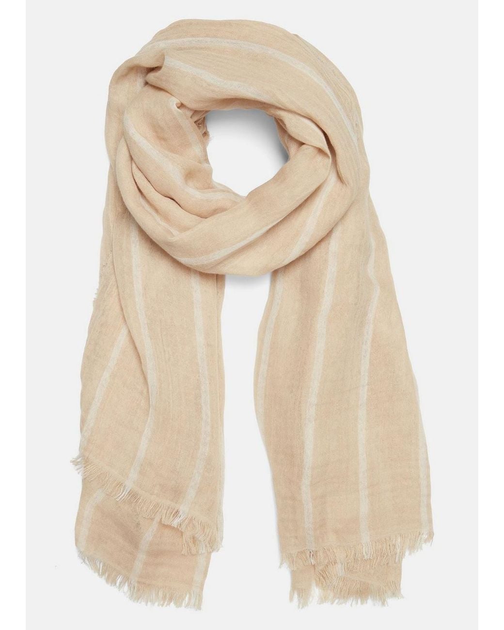 Vince Natural Cotton Gauze Awning Stripe Scarf