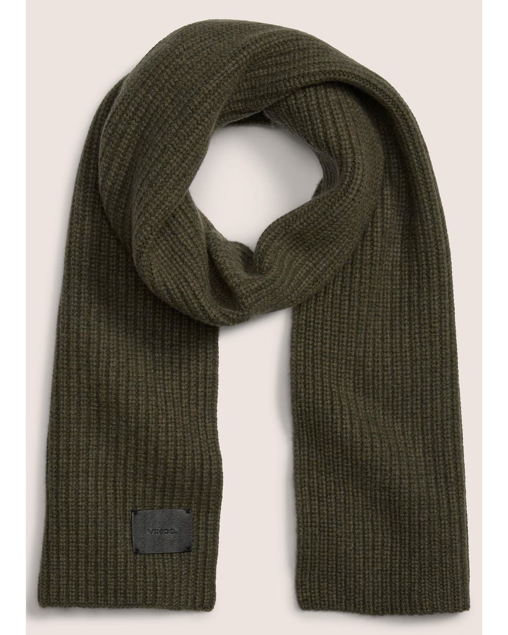 Vince Green Cashmere Shaker-Stitch Scarf for men