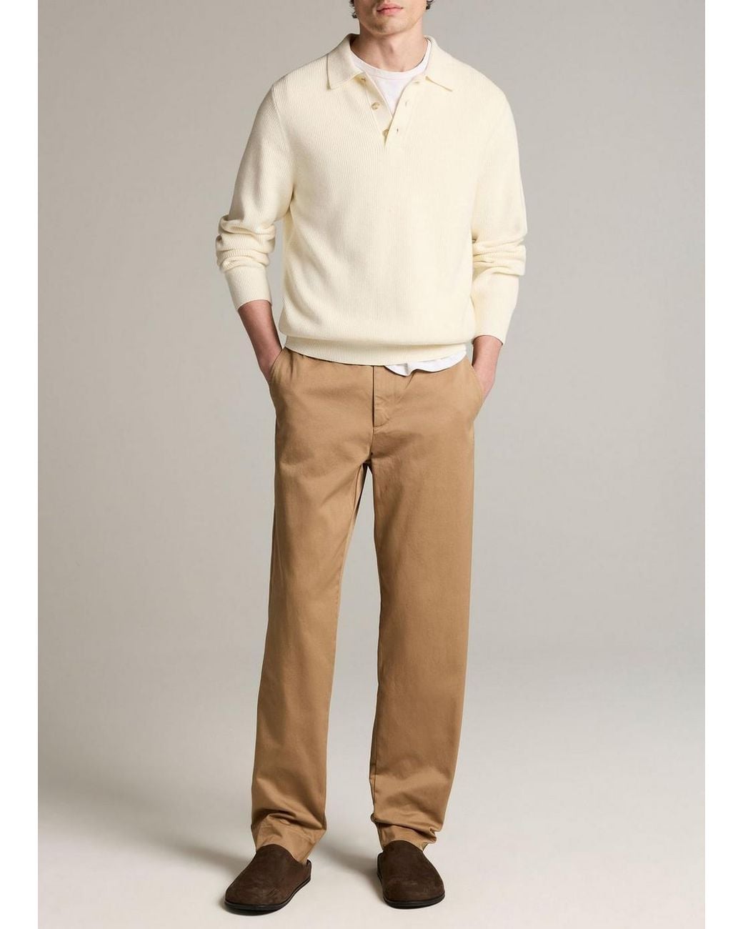 Vince Natural Owen Athletic Brushed Cotton Twill Chino for men