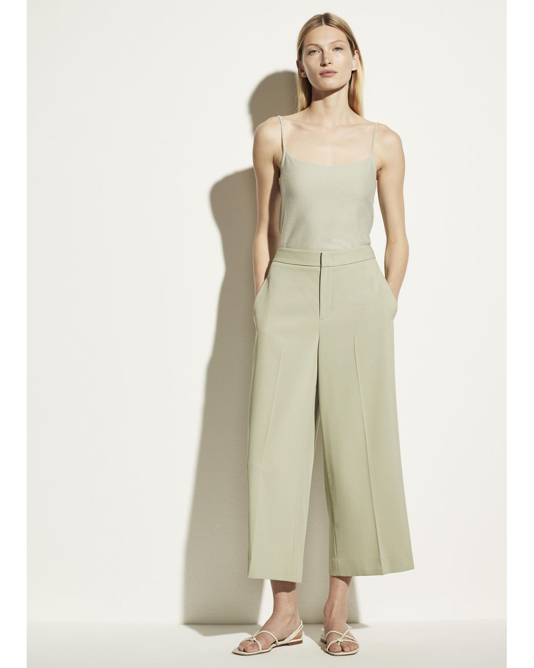 vince tie front crop wide pant
