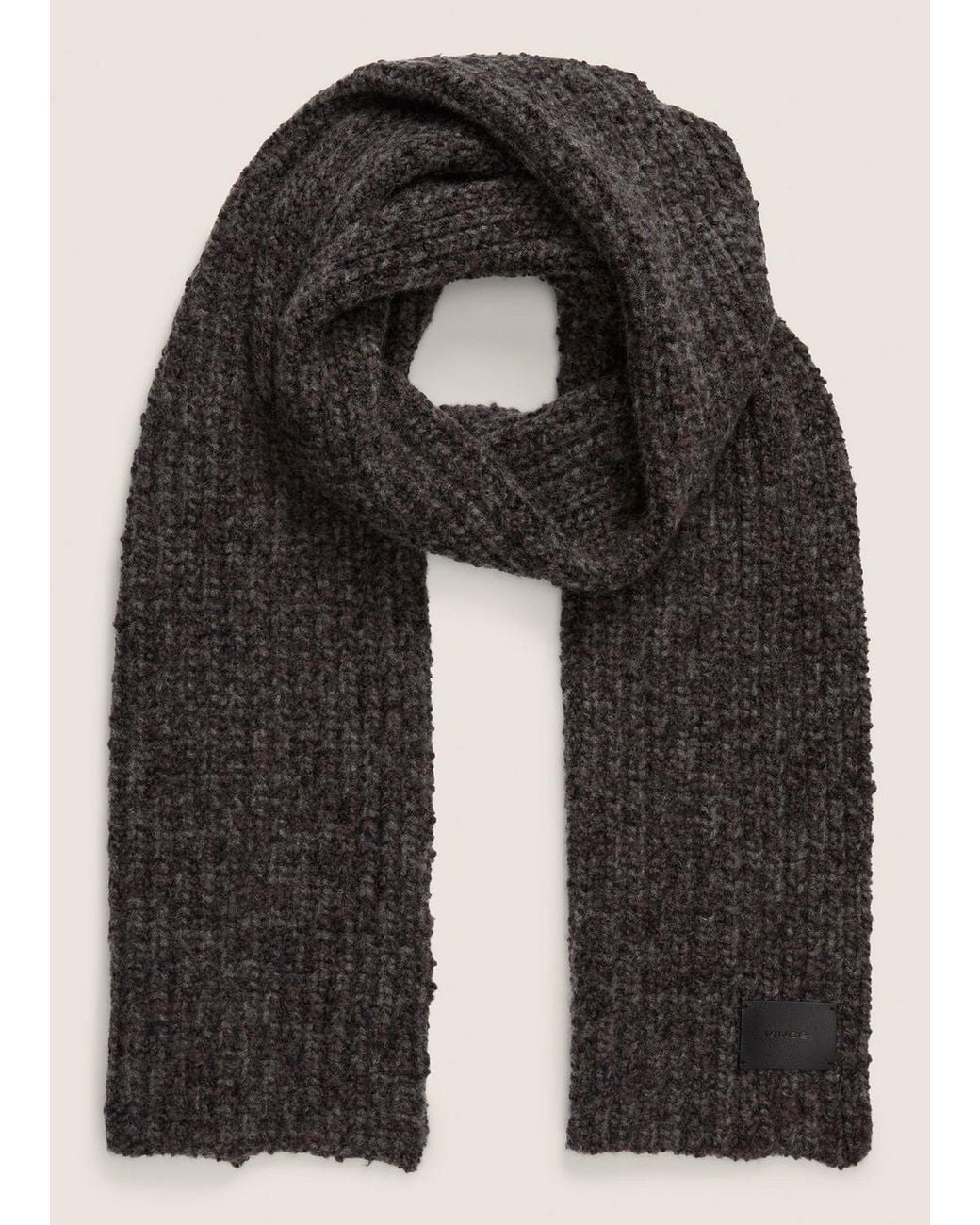 Vince Black Macro-Bouclé Merino Wool-Blend Scarf for men