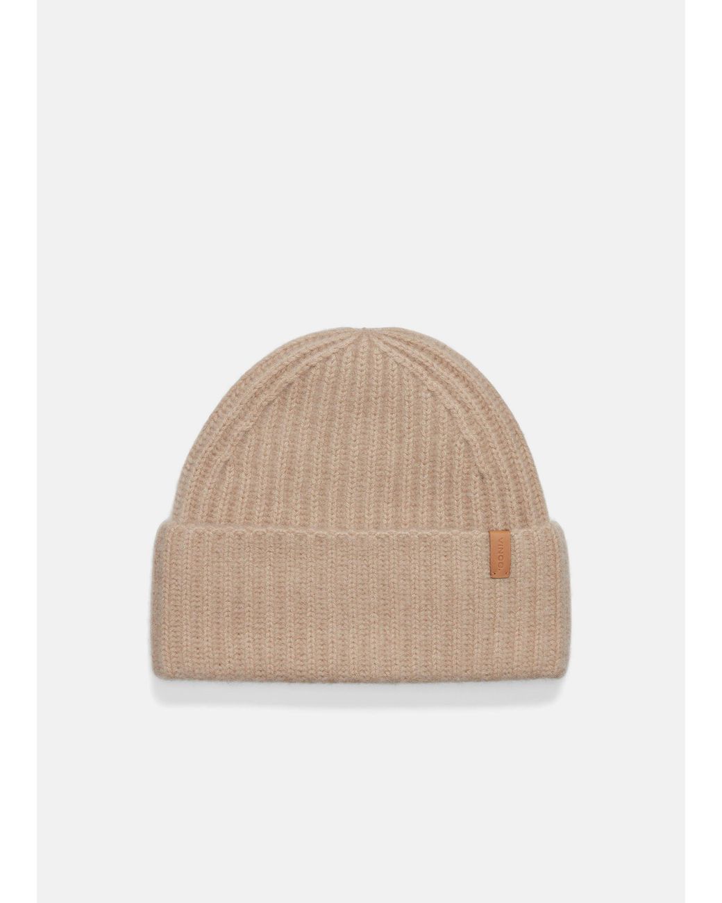 Vince Natural Plush Cashmere Chunky Knit Hat, Beige