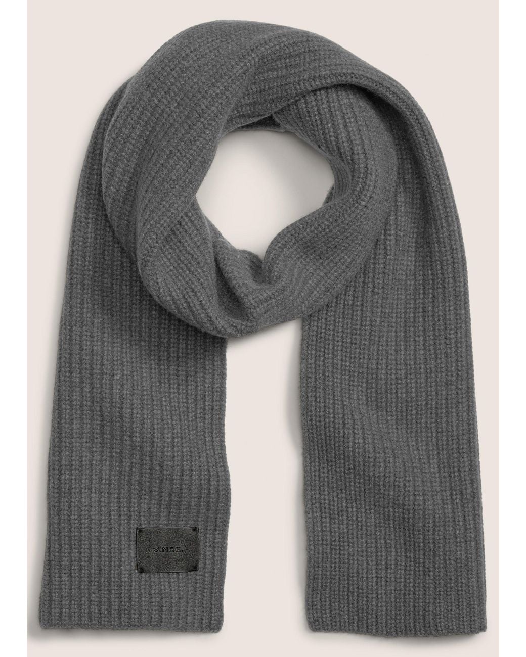 Vince Gray Cashmere Shaker-Stitch Scarf for men