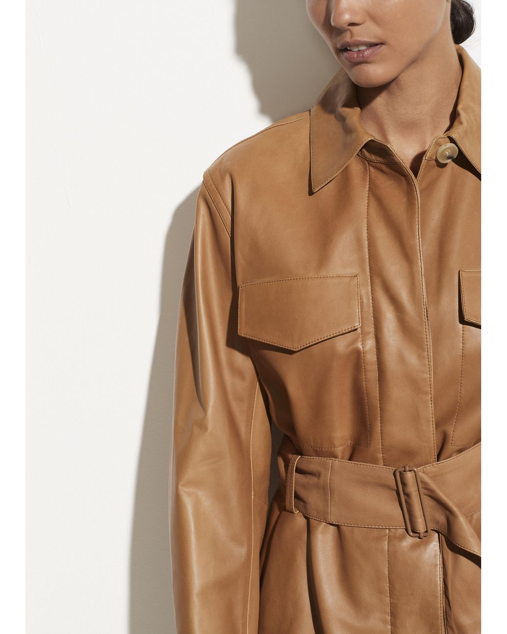 vince leather safari jacket