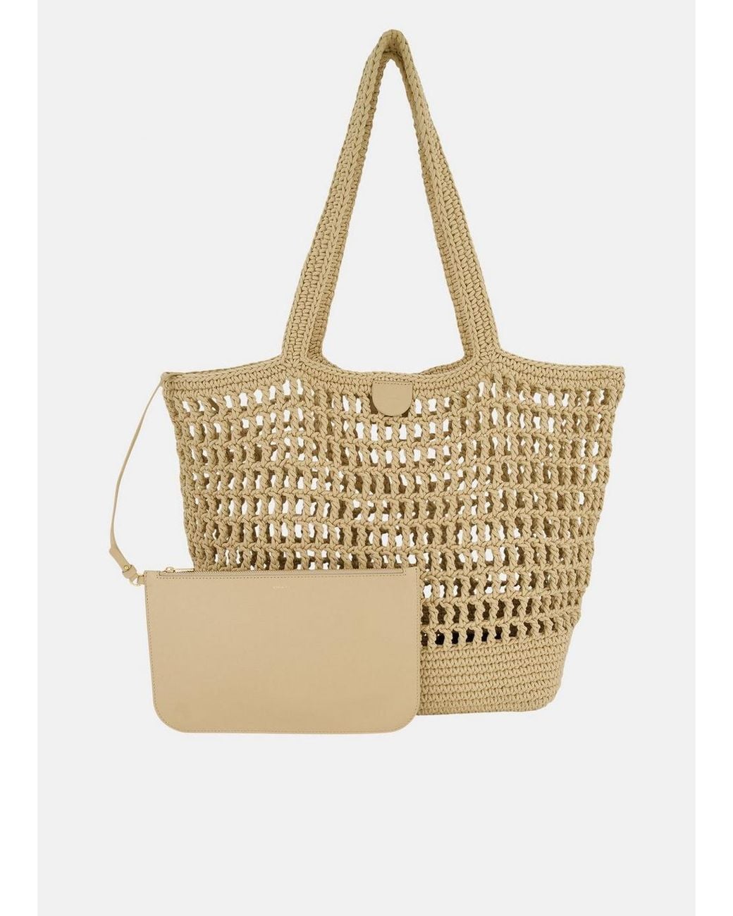 Vince Natural Barcelona Cotton Crochet Large Tote