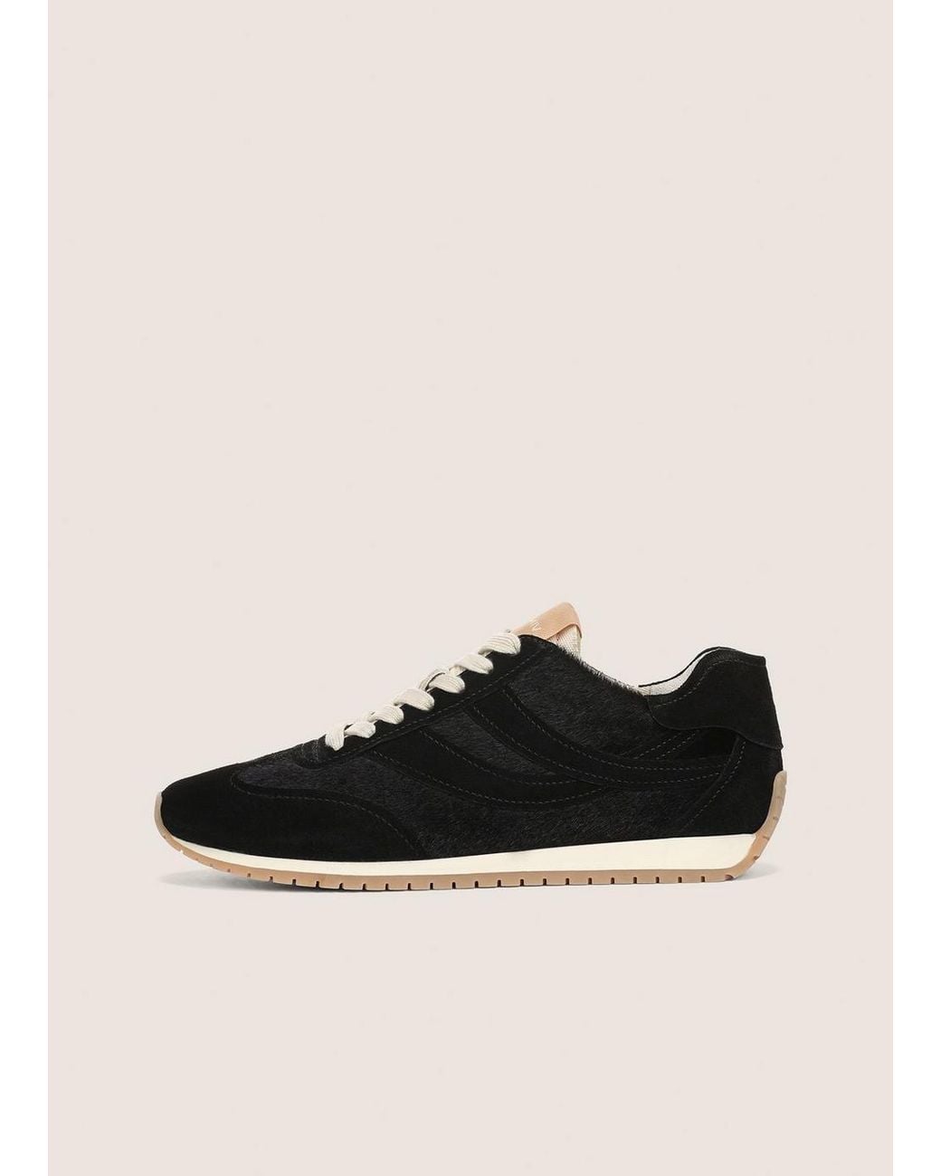 Vince Black Oasis Suede & Brushed Fabric Runner Sneaker