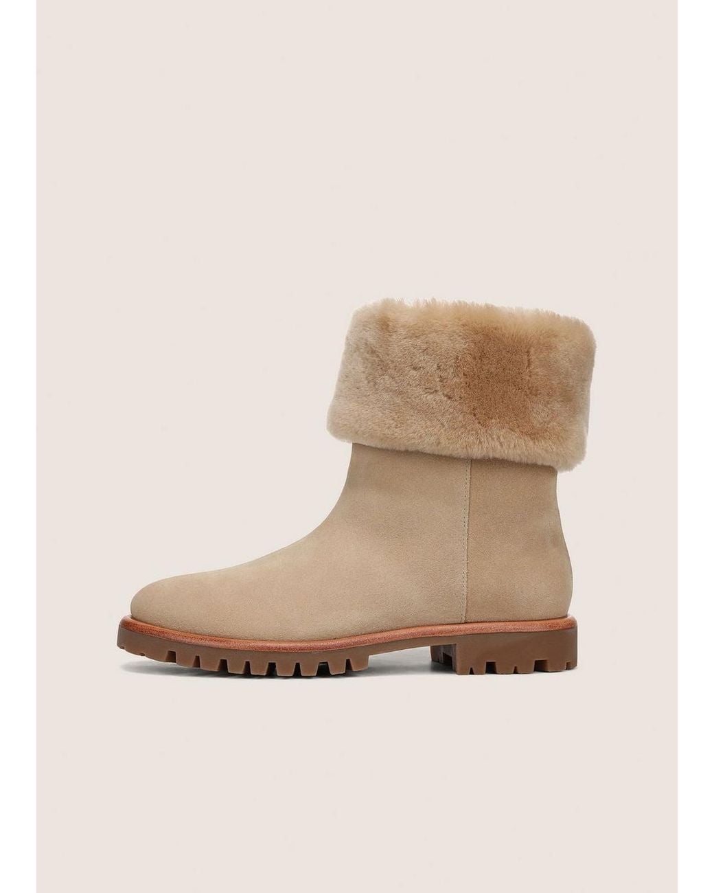Vince Natural Cameron Shearling Lug-Sole Boot