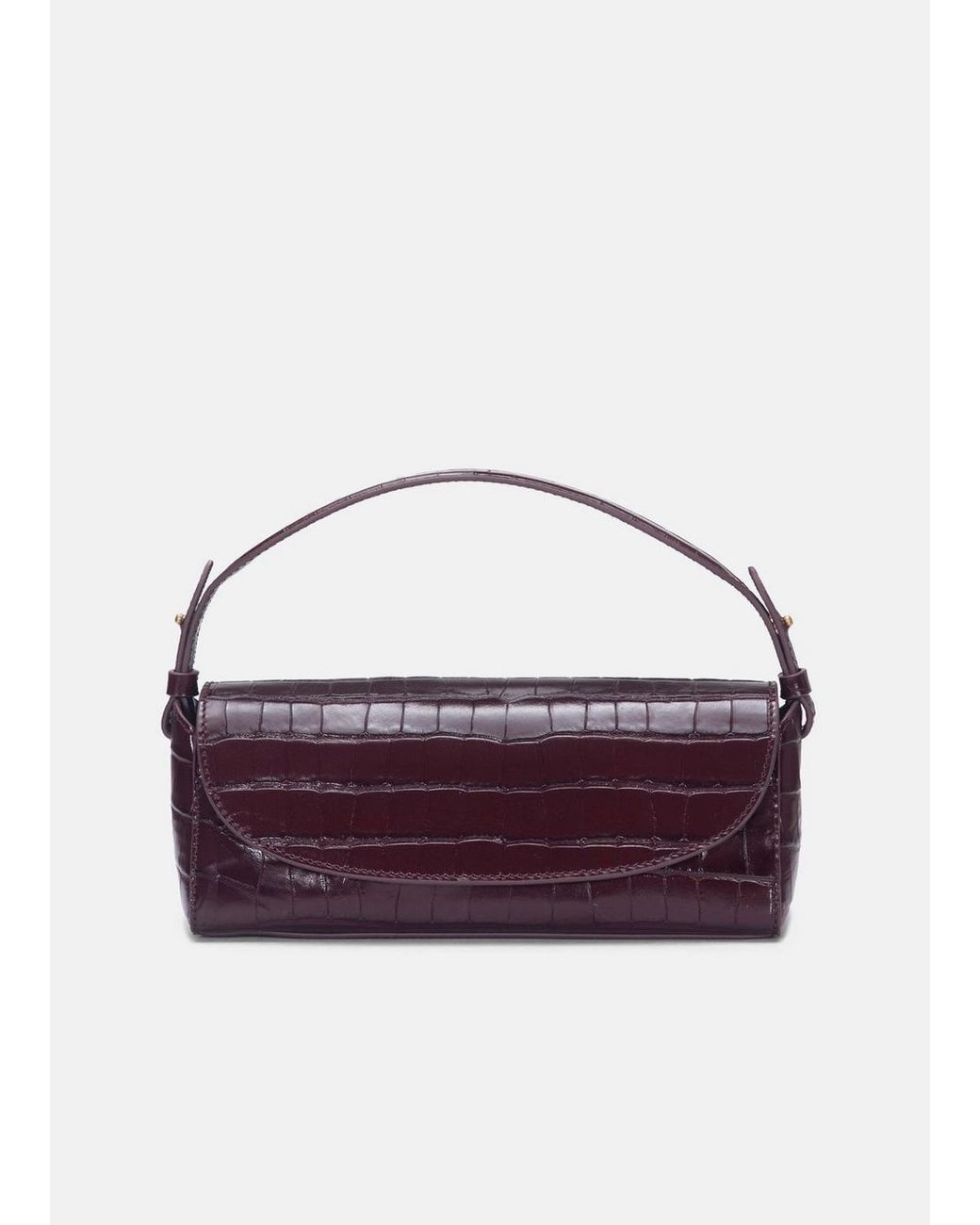 Vince Purple Sabrina Croc-Embsed Leather Mini Top-Handle Bag