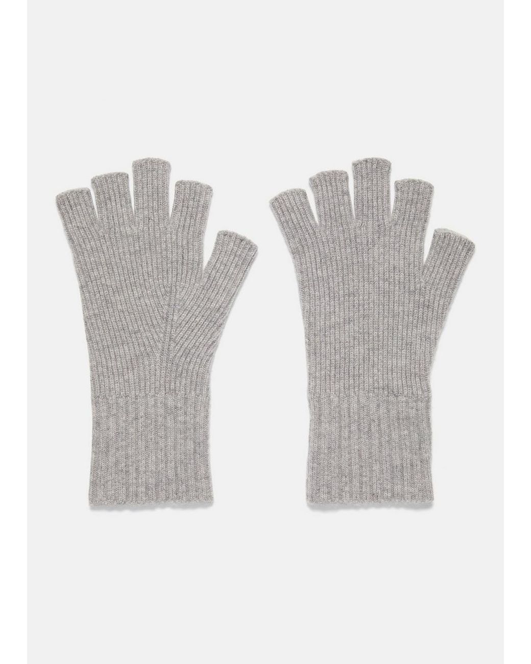 Vince Gray Wool-cashmere Rib-knit Fingerless Glove, Grey for men