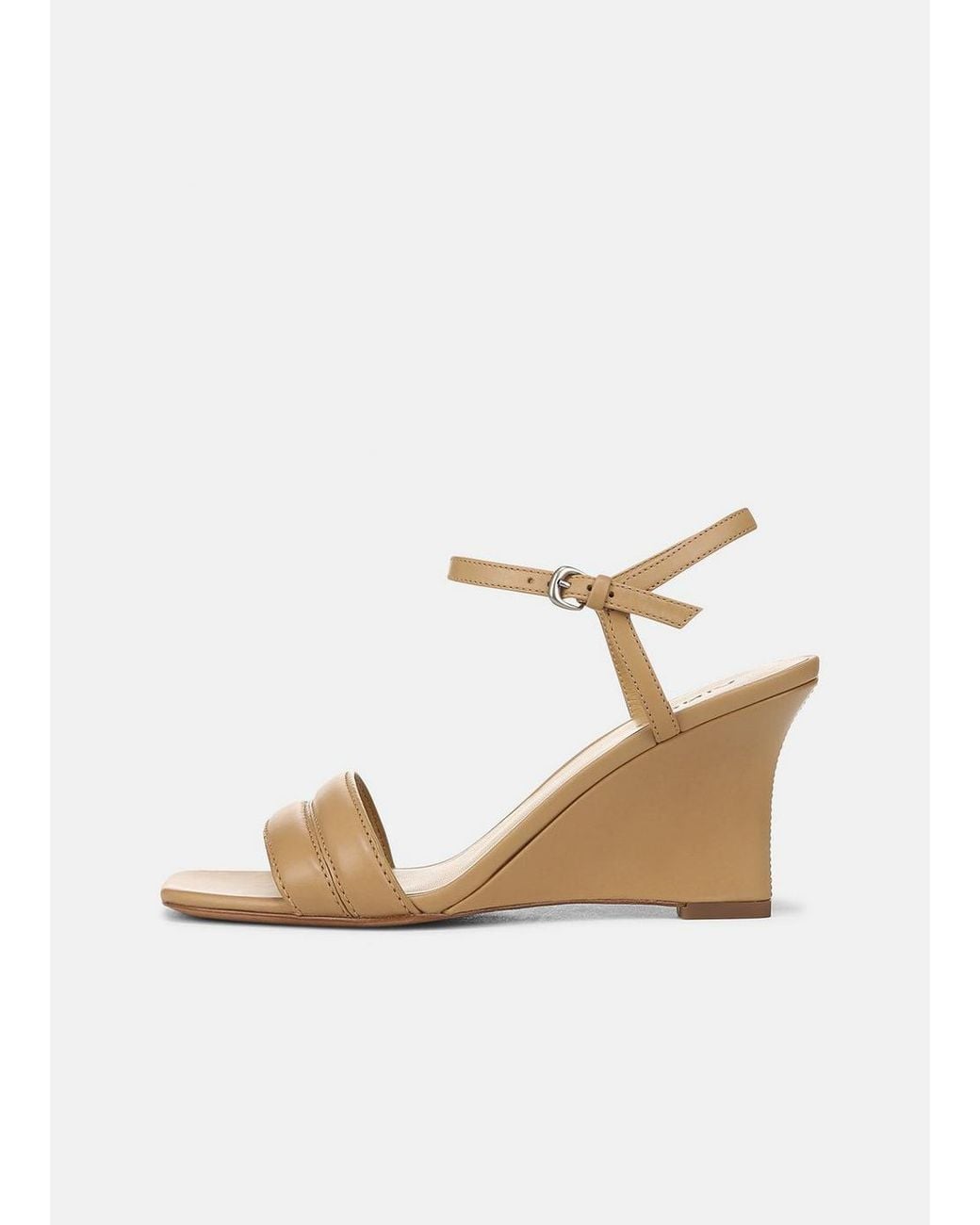 Vince Natural Prema Leather Wedge Sandal