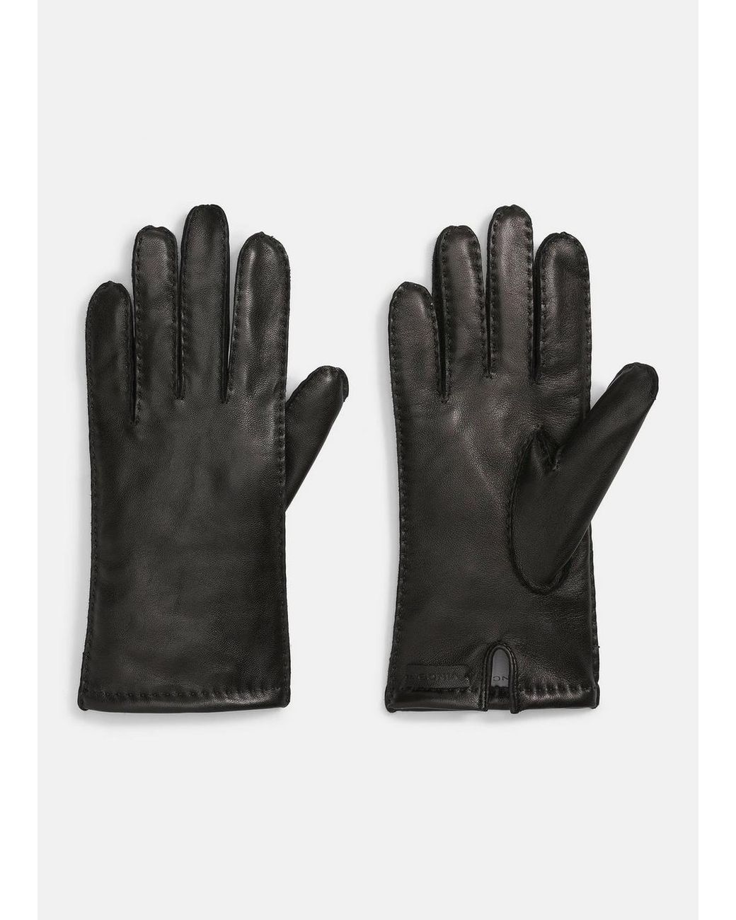 Vince Black Cashmere-Lined Leather Driving Glove