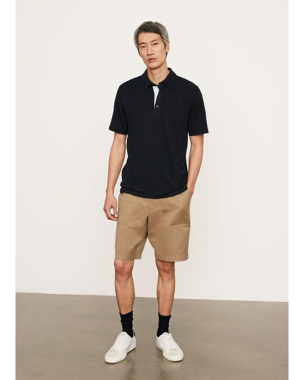 vince linen polo