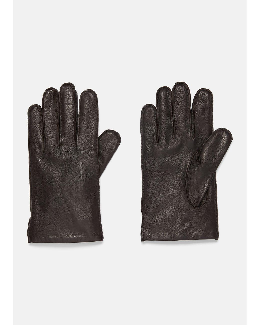 Vince Black Classic Cashmere-Lined Leather Glove for men